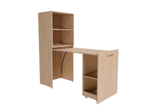 Bureau d'angle enfant 126 cm coloris naturel
