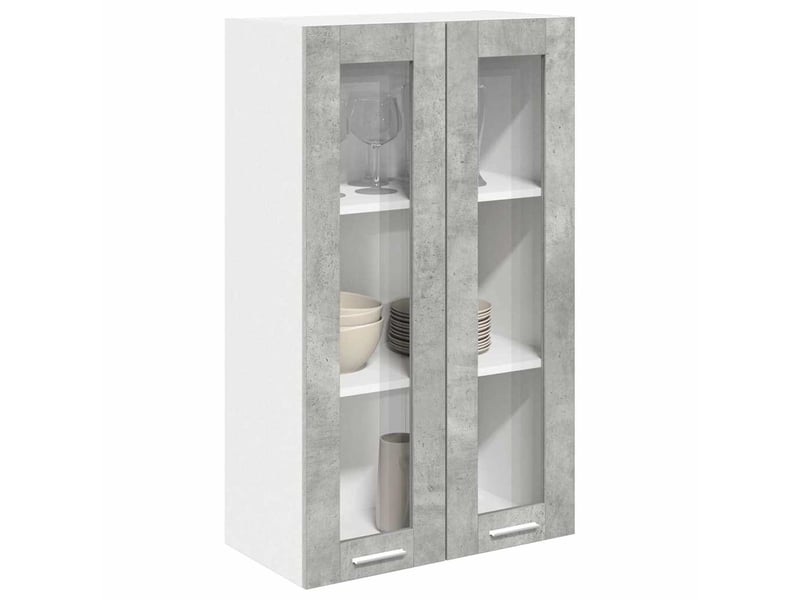 Meuble de rangement, armoire suspendue gris béton 60x31x100cm bois d'ingénierie shl8163 - Conforama C