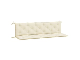 Lot de 2 coussins de banc de jardin, coussins d'assise blanc crème tissu oxford cf58636