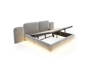 Lit coffre 180x200 cm SAPGAKS coloris gris