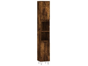 Amoire de salle de bain chêne fumé 30x30x190cm bois d'ingénierie shl3742