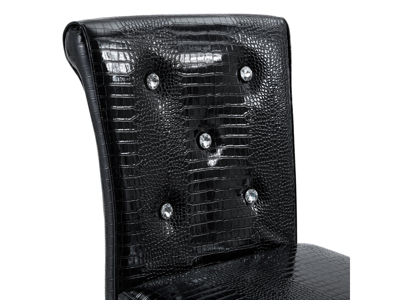  Tabouret de bar lot de 2 avec dossier capitonné et repose-pieds en similicuir noir chromé  - Conforama E