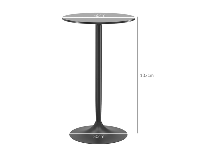  Table de bar ronde table de bistro mange-debout table de cuisine style contemporain plateau peint et cadre en acier  - Conforama E