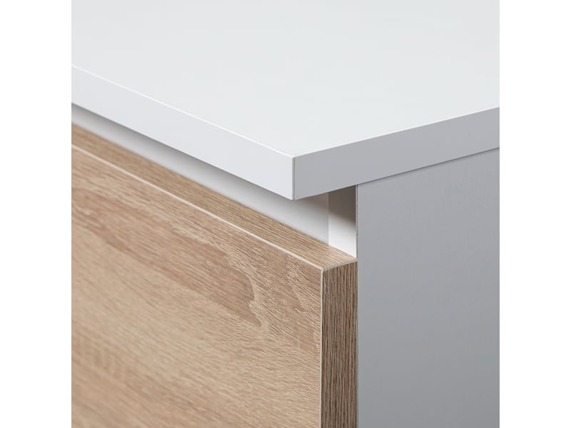 Armoire avec surmeuble s90 blanche 90 cm 6 portes façade chêne sonoma 6 étagères 90x51x235 cm - Conforama D