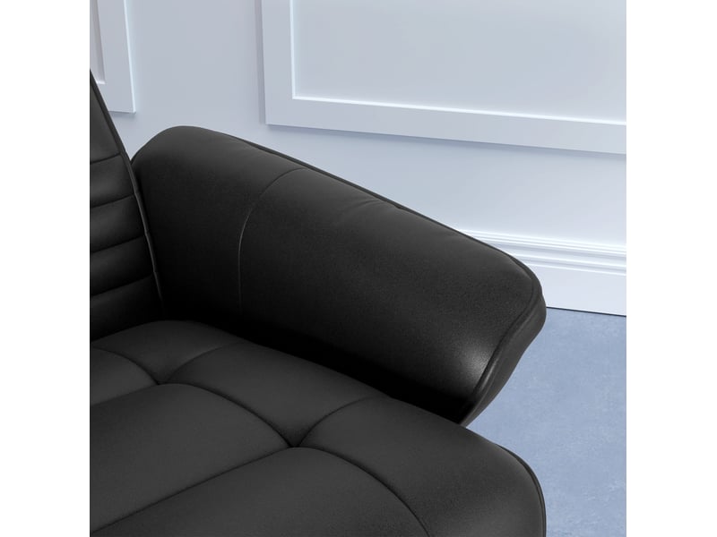  Fauteuil relax pivotant avec repose-pieds 69 x 71 x 104 cm – noir – inclinable à 135° et rotation 360°  - Conforama E