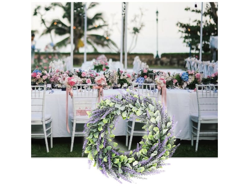  Couronne de fleurs de lavande artificielle pour porte - décoration de mariage et fenêtre  - Conforama E