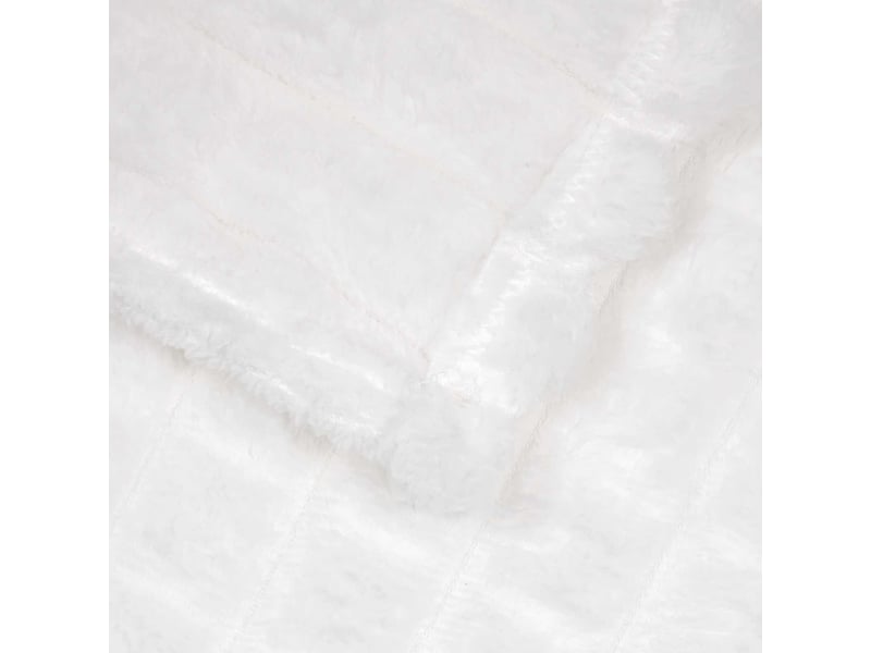  Couverture jetée de canapé blanc 150x130 cm 0.5 kg toison  - Conforama E