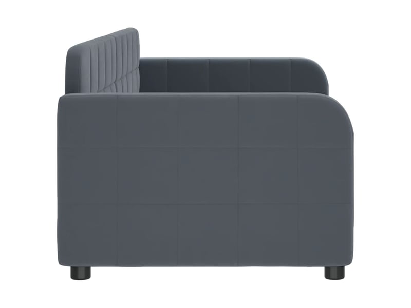 Lit simple- lit adulte - lit de repos gris foncé 80x200 cm velours - Conforama C
