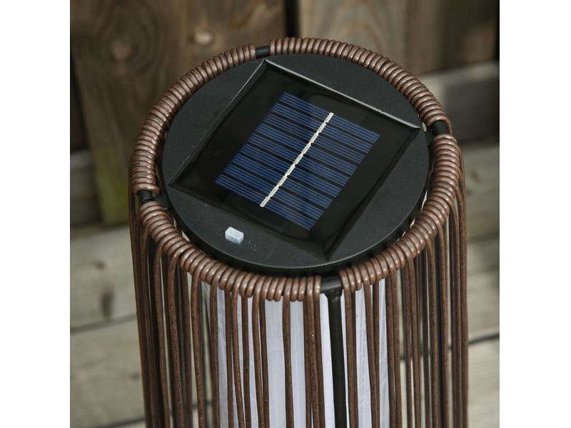  Lampe solaire de jardin 21,5x21,5x61 cm led automatique métal marron  - Conforama E