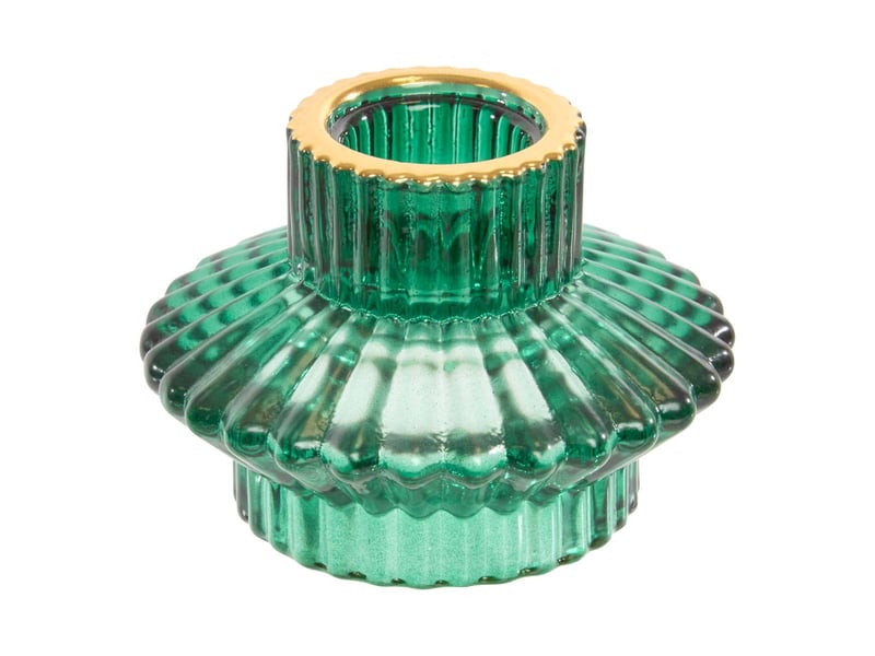  Photophore de noël en verre réversible rouge et vert  - Conforama A