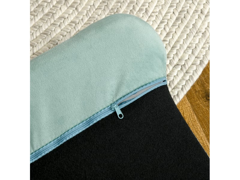  Canapé pour votre petit compagnon vert en tissu velours, dossier coquillage, 98,5 x 60,5 x 35,5 cm, assise surélevée et douce  - Conforama D