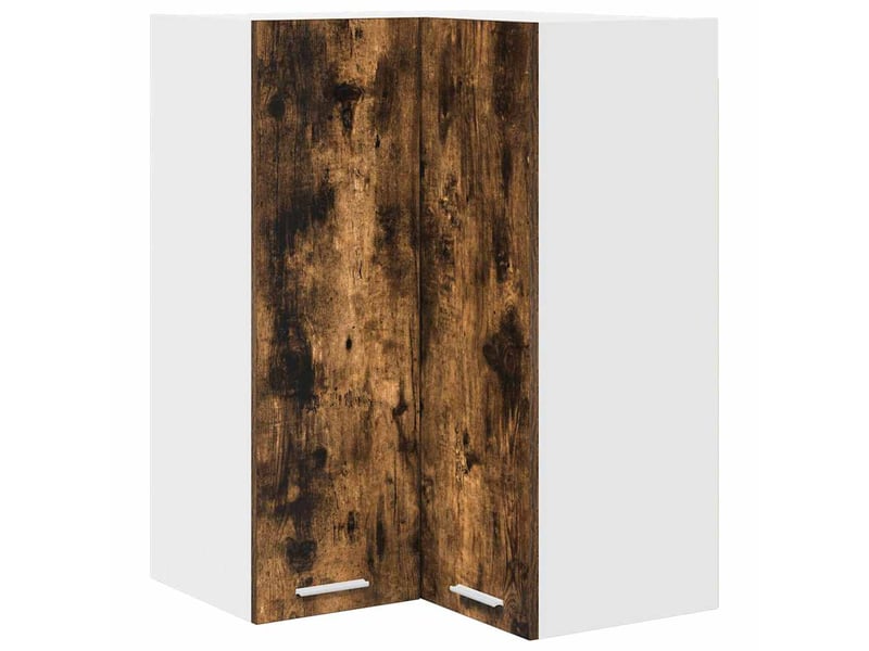  Meuble de rangement cuisine, armoire suspendue chêne fumé et blanc 57x57x80cm  - Conforama A