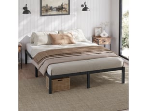 Lit simple 90x200 cm <strong>HAVENLYHOME</strong>  <strong></strong> coloris noir