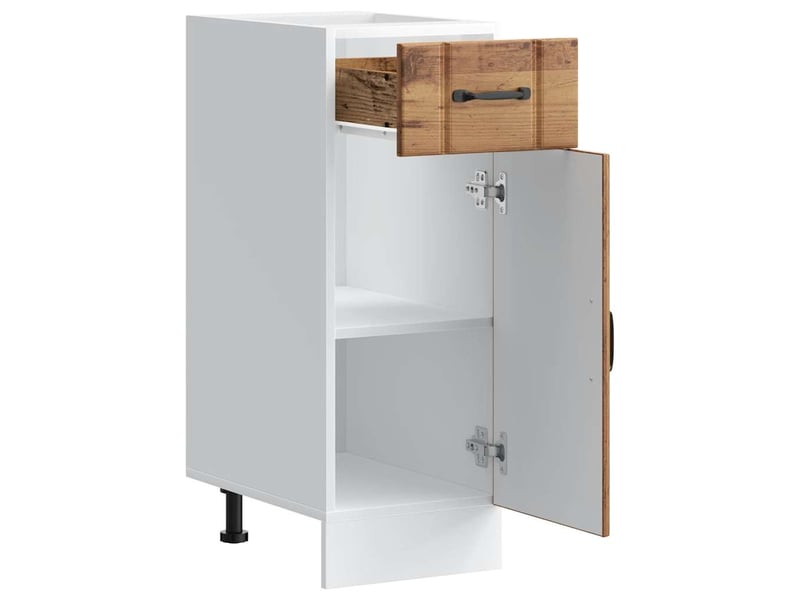 Meuble de rangement, armoire de cuisine lucca vieux bois bois ingénierie shl8071 - Conforama E