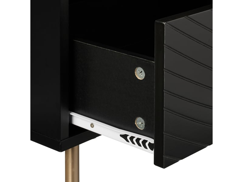  Table de nuit moderne 52 x 45 x 40 cm avec 2 tiroirs pratiques design noir en mdf noir 13_0015840  - Conforama D