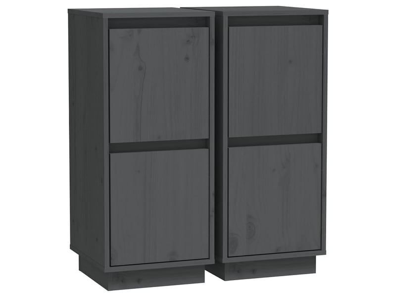  Buffets 2 pcs - bahut - meuble de rangement gris 31,5x34x75 cm bois massif de pin  - Conforama A