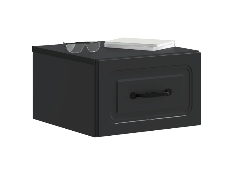 Table de chevet - cabinet de chevet - table de nuit mural 2 pc noir 34,5 x 33 x 20 cm - Conforama B