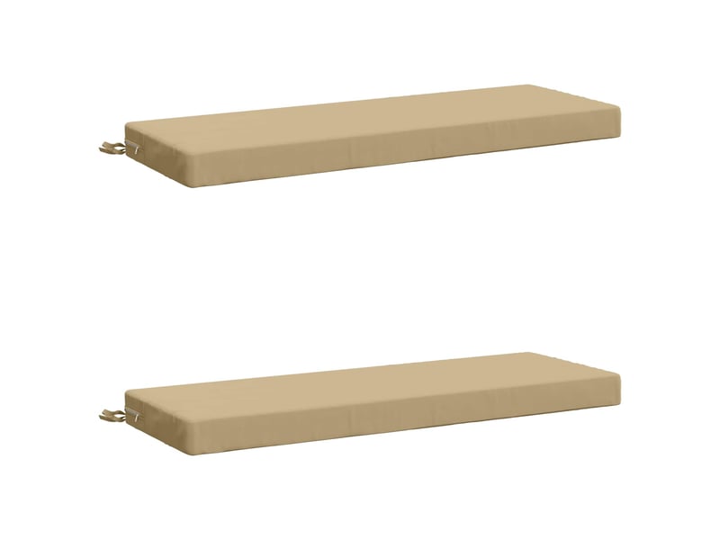  Lot de 2 coussins de banc, coussins d'assise soest 100 % polyester beige cf56999  - Conforama A