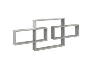Étagère flottante, étagère murale gris béton 130 x 10 x 50 cm bois d'ingénierie cf42336