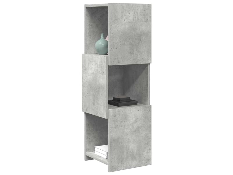  Meuble d'angle, meuble de rangement salon 30,5x30x95cm bois d'ingénierie gris béton  - Conforama C