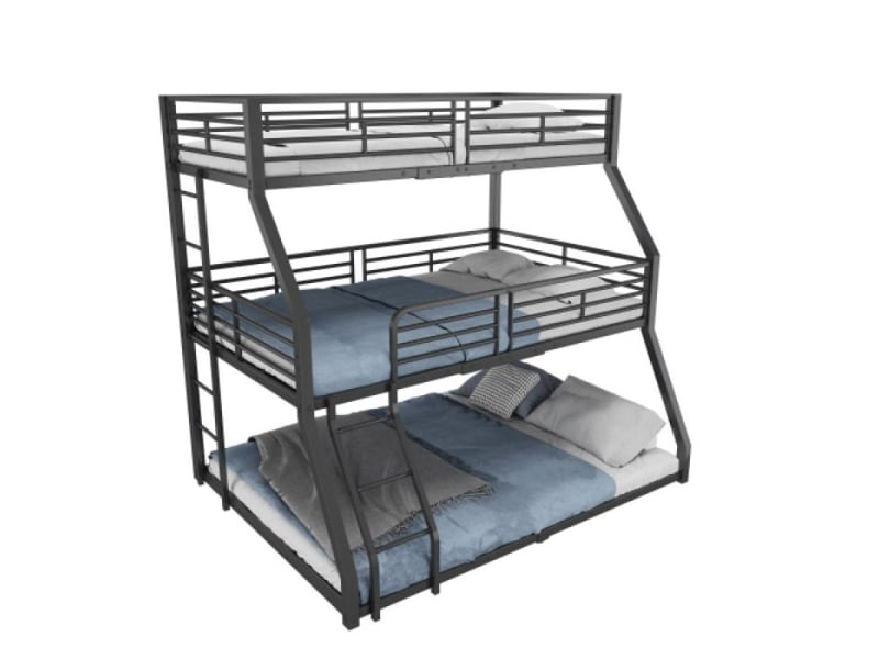  Lit superposé 3 etage 3 places en métal | dimensions 90×200 120×200 140×200 cm | pour enfants et adolescents  - Conforama A