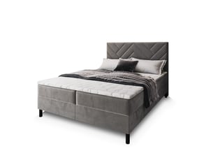 Lit avec rangement 140x200 cm <strong>MASSENO</strong> <strong></strong> coloris gris