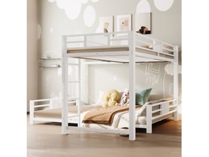 Lit superposé 90x200 cm <strong>MODENVIE</strong>  <strong></strong> coloris blanc