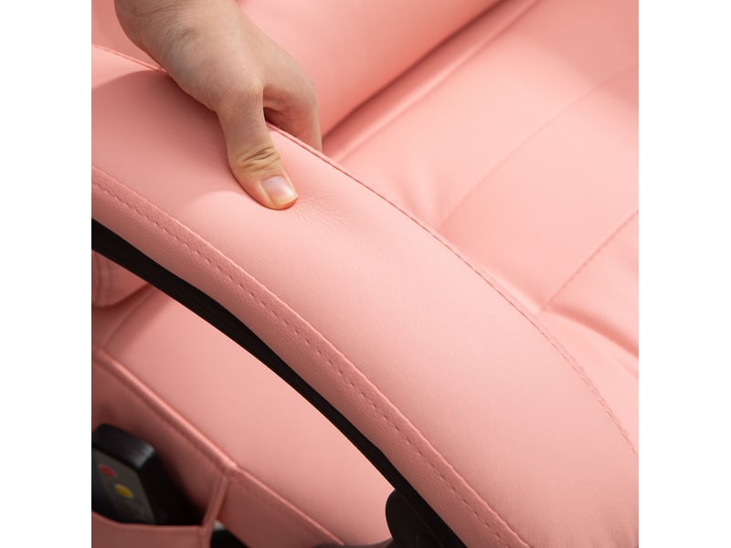  Fauteuil de bureau rose avec massage 7 points, repose-pieds rétractable et dossier inclinable 90° à 155°  - Conforama D