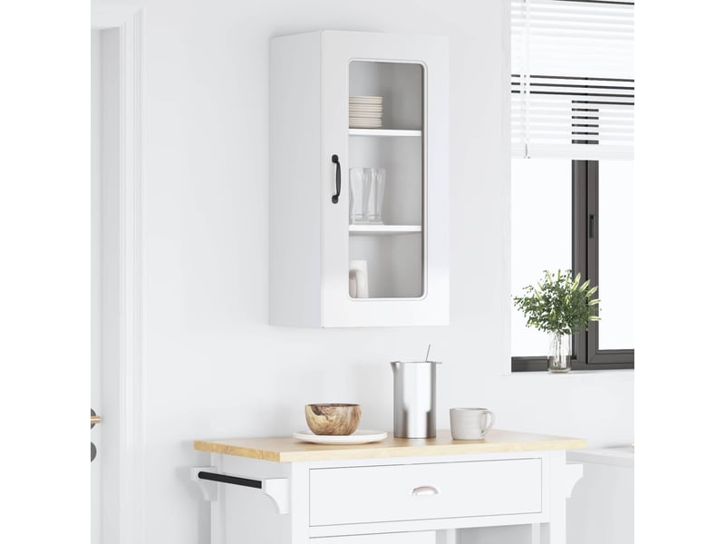  Meuble mural de cuisine | armoire de cuisine blanc brillant 40x31x80cm shl8369  - Conforama D
