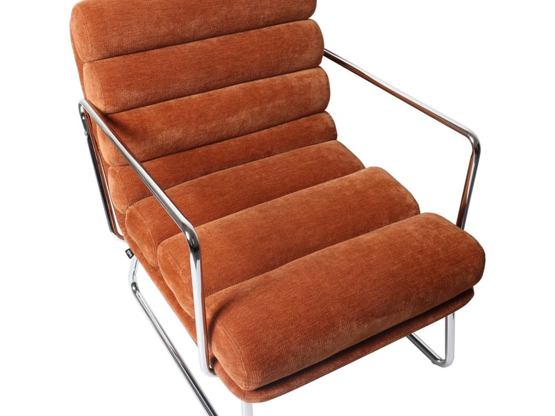  Fauteuil en tissu chenille terracotta - vania Vania - Conforama E