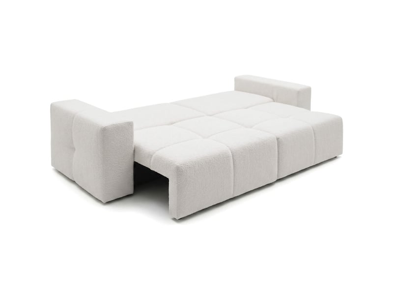 Celine - canapé droit 3 places convertible en bouclette - Conforama C