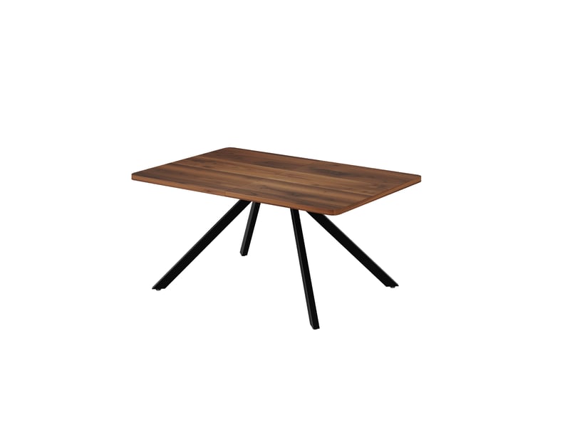  Table à manger extensible, noyer, 160200240 × 90 cm, 6-10 personnes, 3 longueurs, pieds métal  - Conforama D