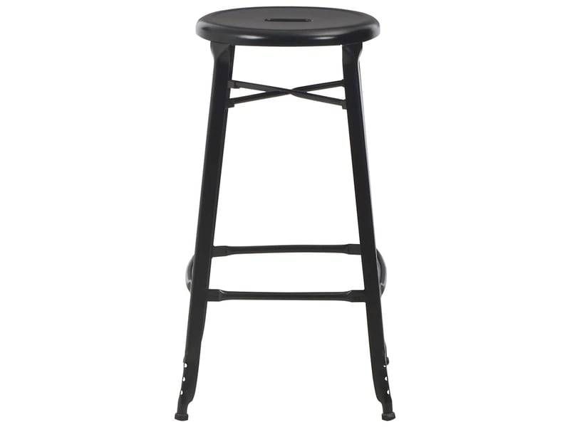  Lot de 2 tabouret de bar, chaise de bar noir acier  - Conforama C