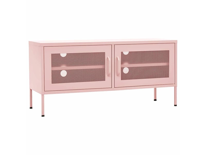  Meuble tv - banc tv - meuble de rangement rose 105x35x50 cm acier  - Conforama A
