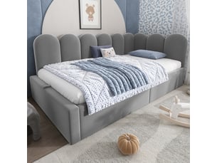 Lit banquette 90x200 cm   Morn Vibe coloris gris