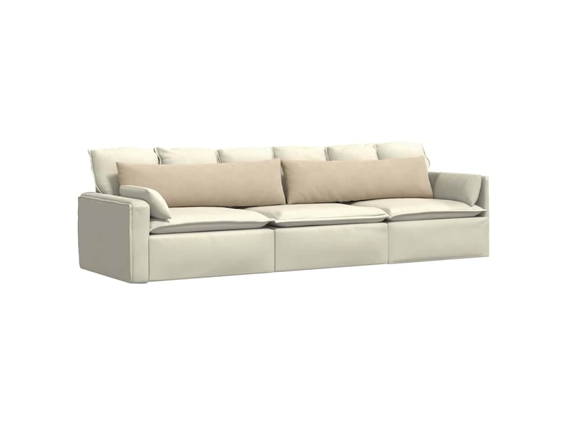  Lot de 2 coussins de canapé, coussins décoratifs tissu crème 145 x 40 cm cf58808  - Conforama C