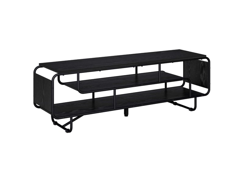  Meuble tv, banc tv 140x36x45 cm chêne noir bois d'ingénierie  - Conforama A