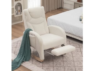 Fauteuil relax manuel <strong>HAUSS SPOLE</strong> <strong></strong> Tissu bouclette blanc vendu A l'unité
