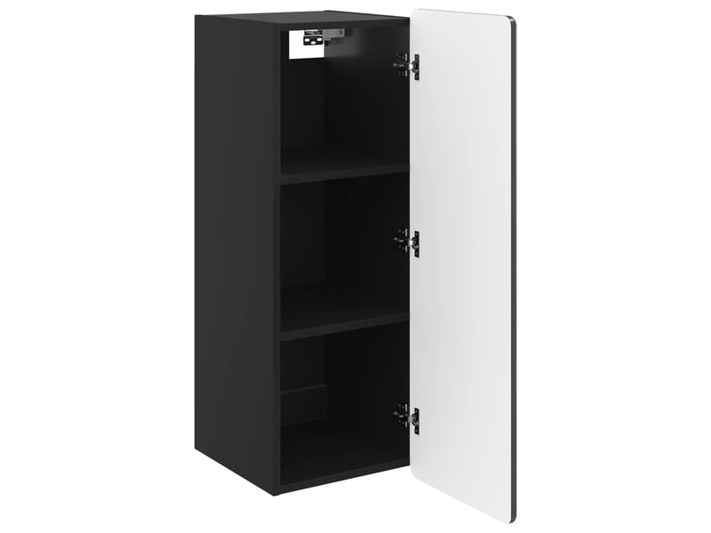 Armoire murale salon, meuble de rangement noir 33 x 34,5 x 94 cm bois d'ingénierie  - Conforama C
