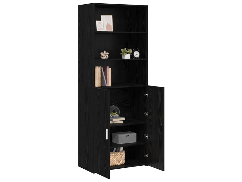 Buffet - haut armoire chêne noir 70 x 42,5 x 185 cm bois d'ingénierie  - Conforama C