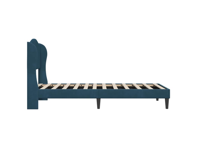  Lit simple- lit adulte -  cadre de lit avec tête de lit bleu 80 x 200 cm velours  - Conforama D