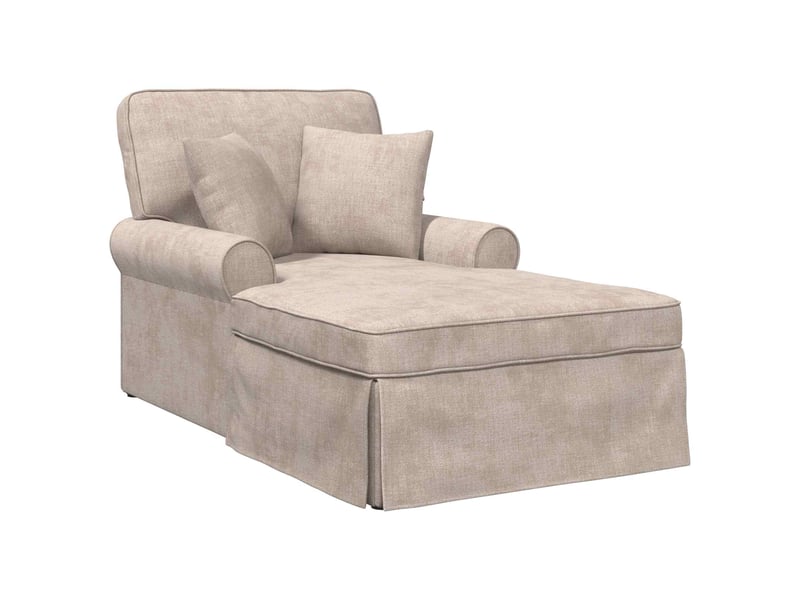 Vidaxl chaise lounge avec jupe beige 157 x 91 x 91 cm ares - Conforama A