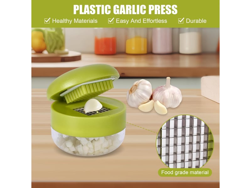 Presse-ail manuel, râpe à gingembre en acier inoxydable 304 de qualité alimentaire, avec brosse de nettoyage, peut écraser l'ail et le gingembre - Conforama C