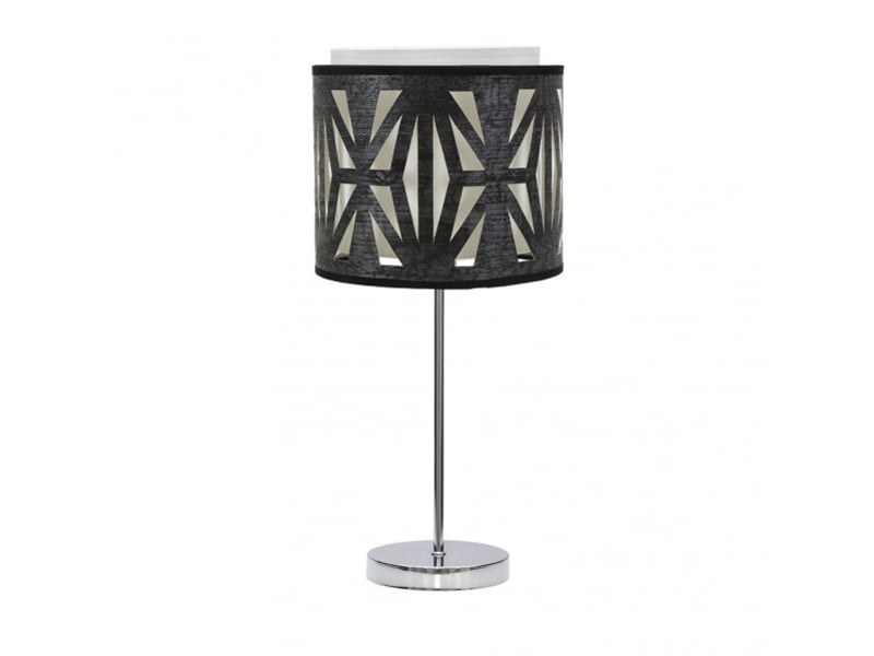  Lampe à poser fabrilamp katerina e14 coloris chromébois noir 42 x 17 x 17 cm 177971009 - Conforama A