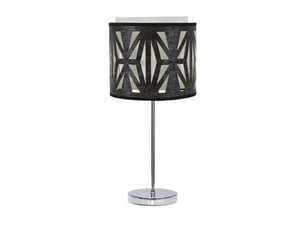 Lampe à poser fabrilamp katerina e14 coloris chromébois noir 42 x 17 x 17 cm