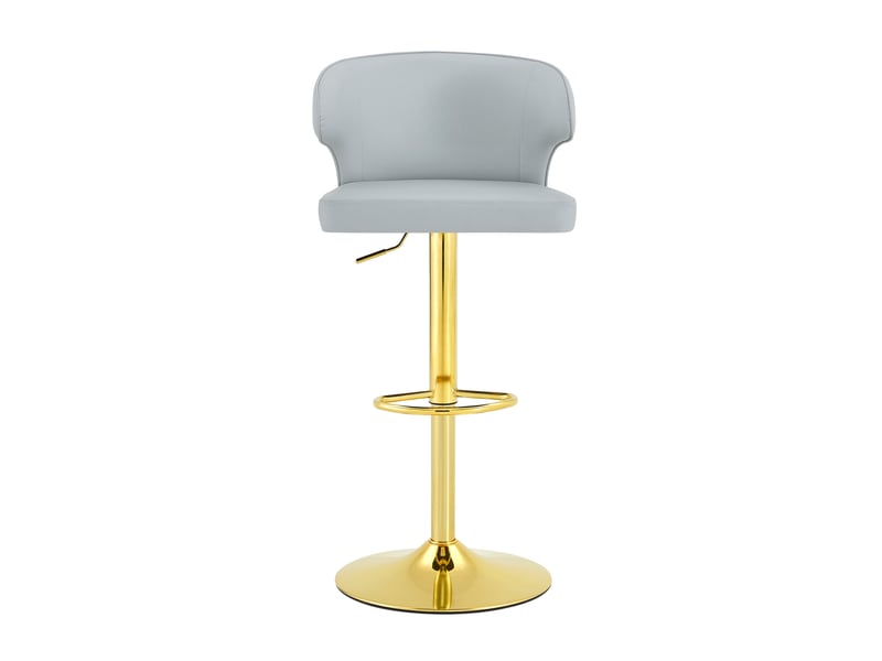  Lot de 2 tabourets de bar réglables,49,7x45x110 cm,pivotants,pu,gris clair  - Conforama D