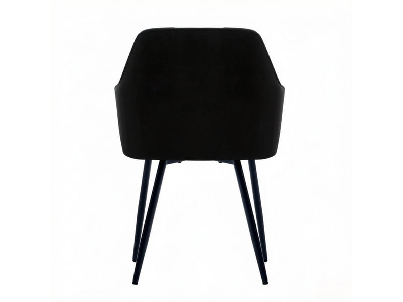  Lot de 2 chaises de salle à manger 45,5x45x83,5 cm dossier ergonomique velours métal noir  - Conforama D