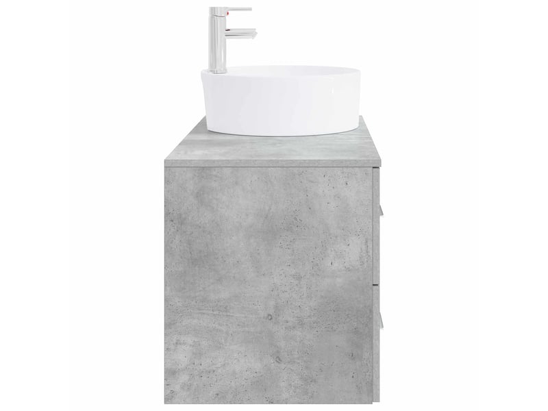  Ensemble de mobilier de salle de bain 2 pc gris béton cf64144  - Conforama D