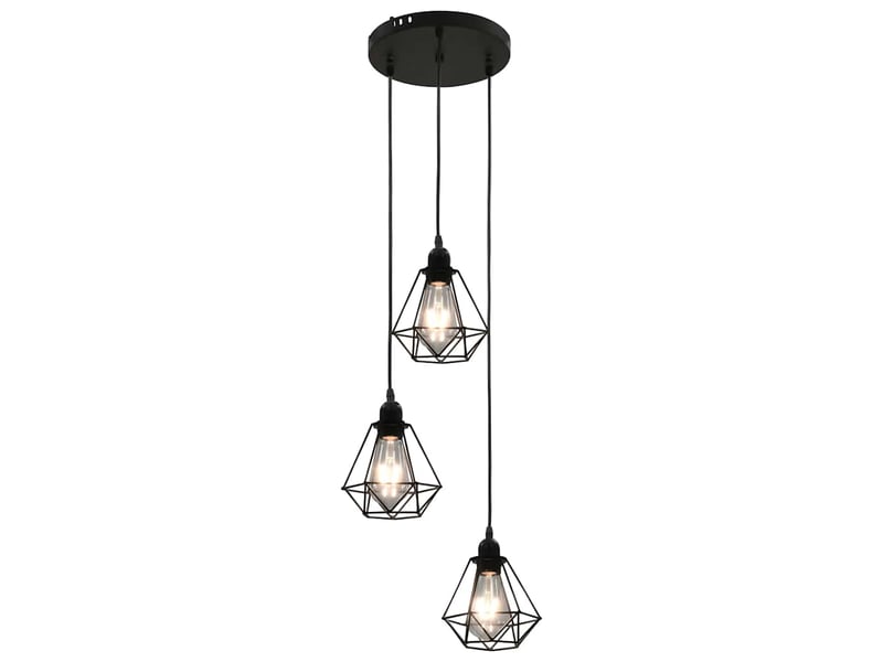  Plafonnier, lampe plafond avec design de diamant noir 3 ampoules e27  - Conforama A