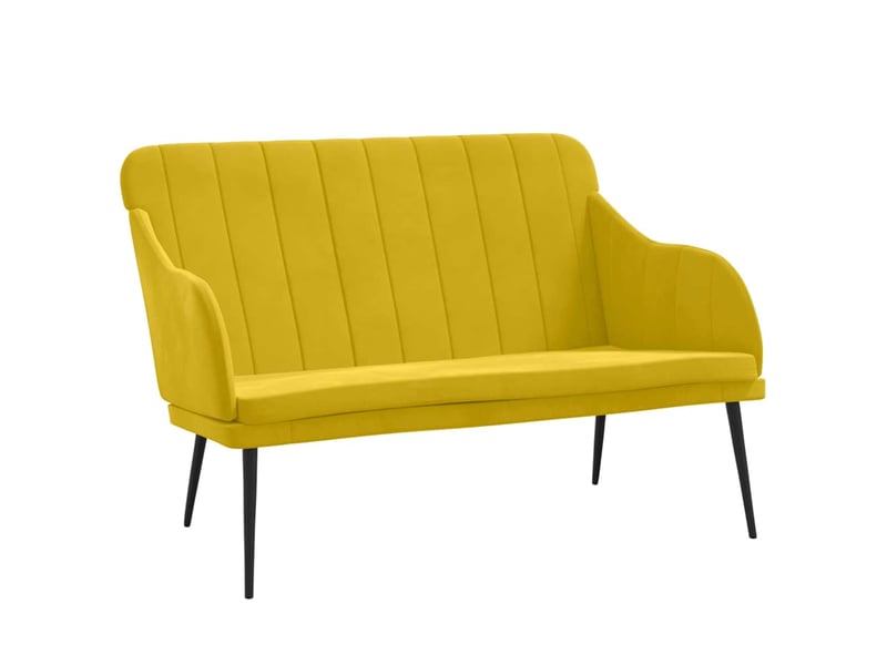  Banc chambre, banc de lit jaune 110x76x80 cm velours shl58934  - Conforama A